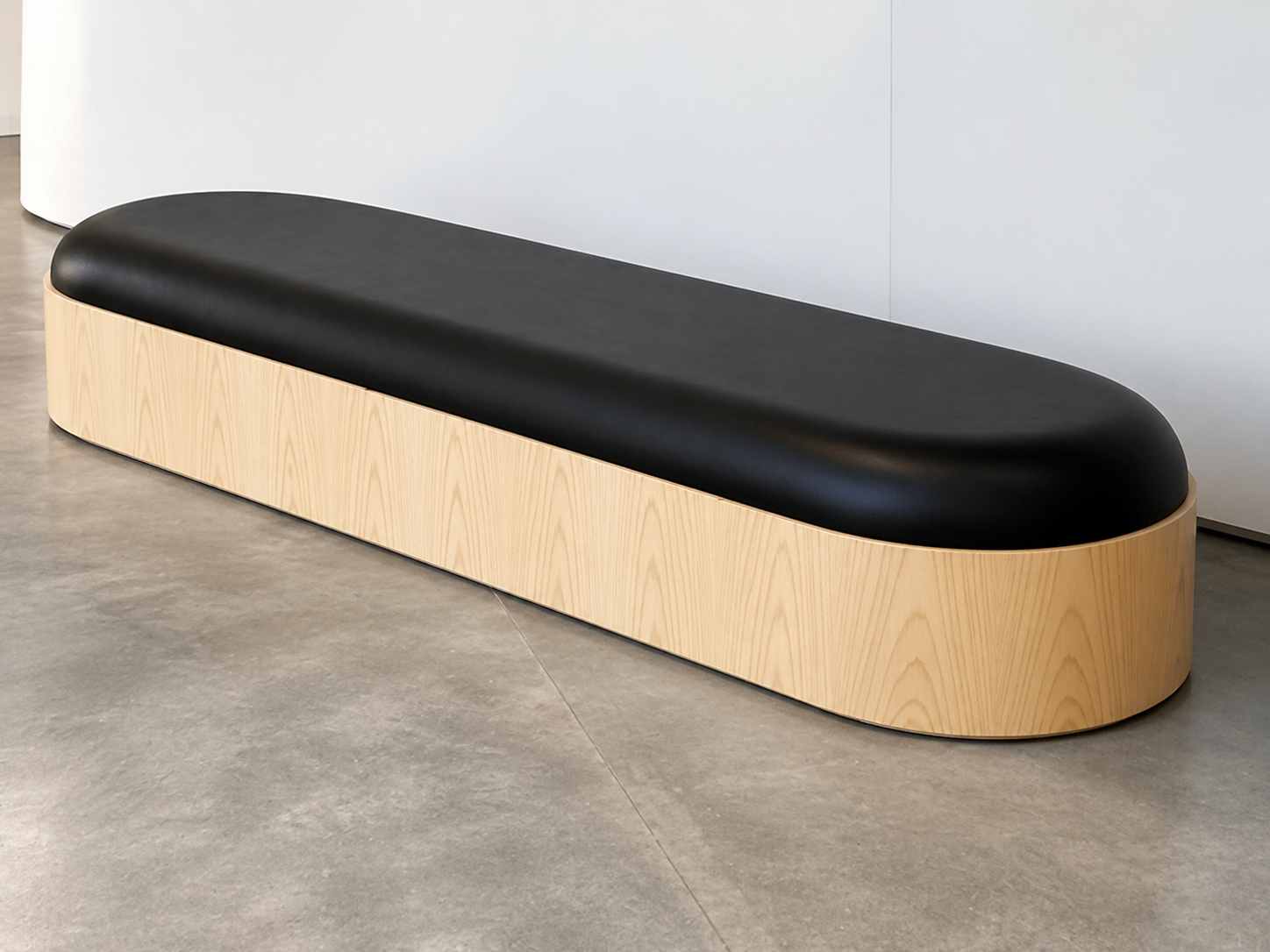 Full view of the custom pill bench at Nike Icon Studio